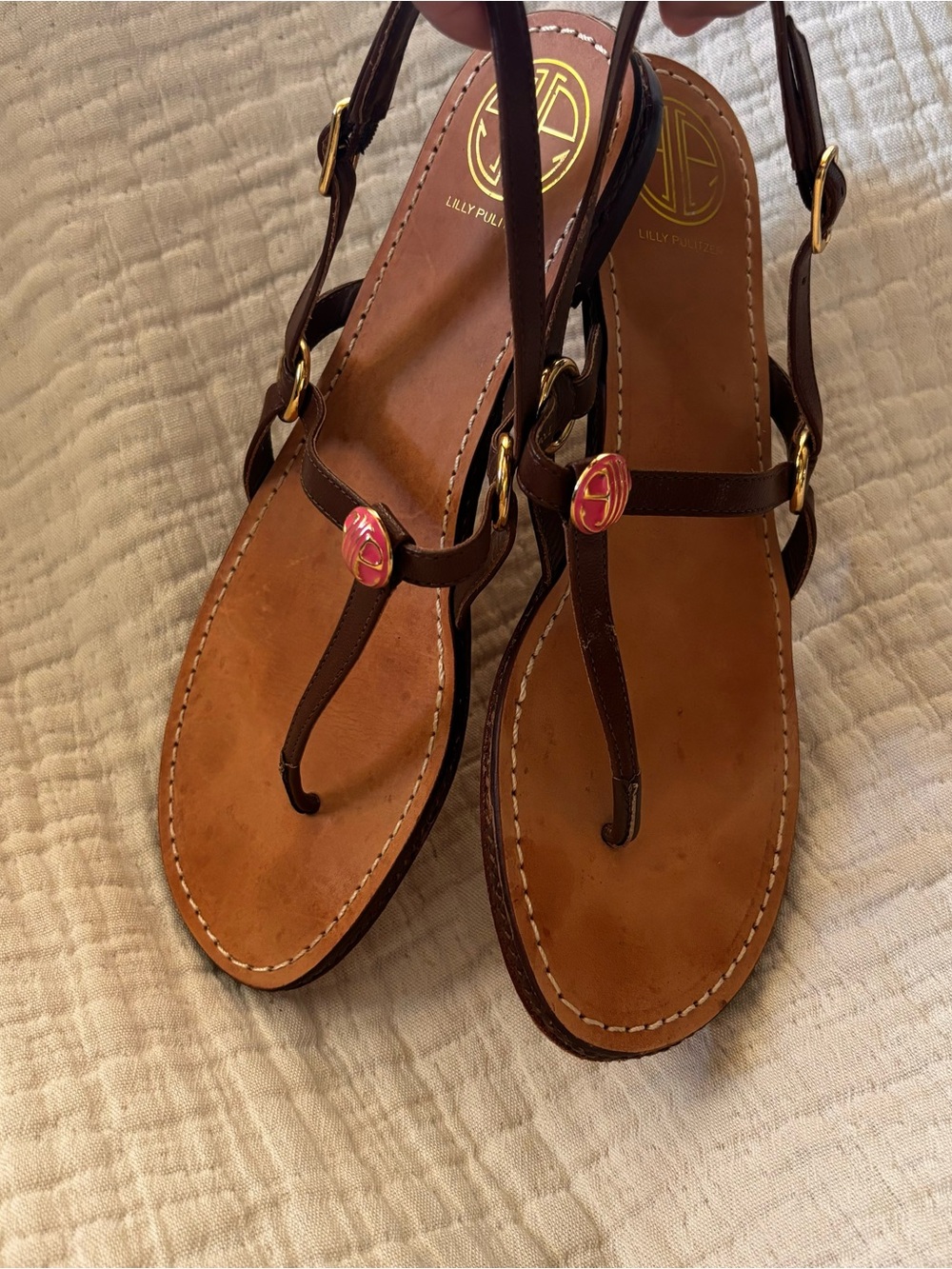 Lilly Pulitzer “Jackie” Leather Sandals size 8